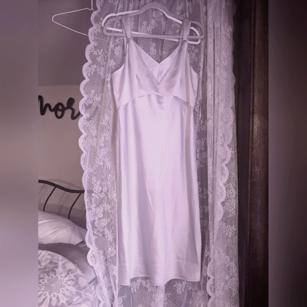 Express Satin Dress L Silver
